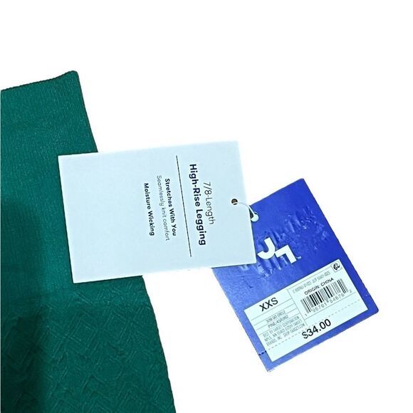 NWT JoyLab Women’s Green 7/8 Length Textured High-Rise Leggings, Size XXS, NWT - Picture 10 of 10